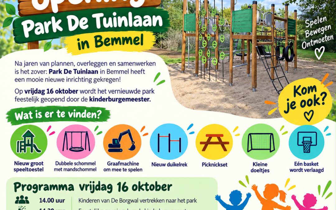 Opening nieuwe speeltoestellen Park de Tuinlaan: